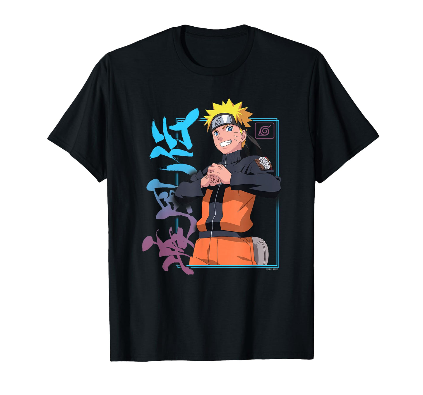 Naruto Shippuden Naruto Kanji Frame Colorful Anime T-Shirt