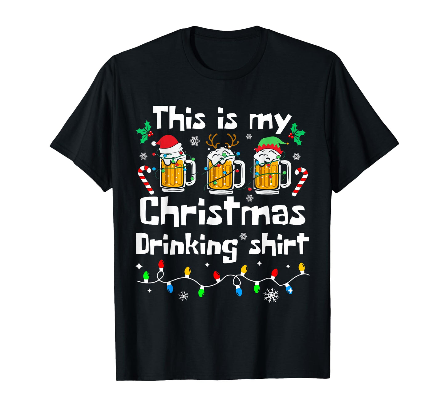 This is My Christmas Beer Drinking Funny Party Xmas Gifts T-Shirt