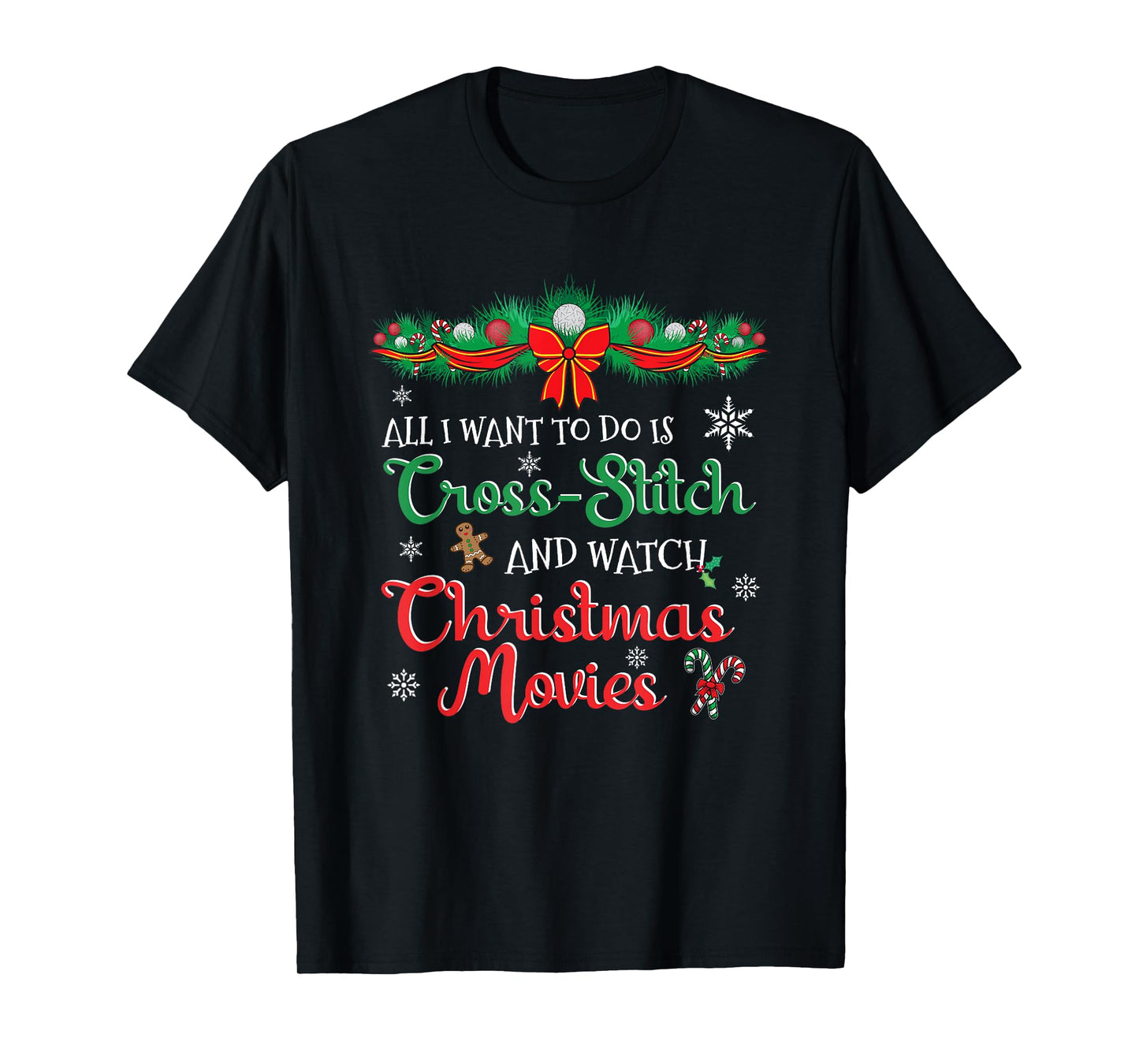 Funny Christmas Movie for Cross-Stitch Lovers T-Shirt
