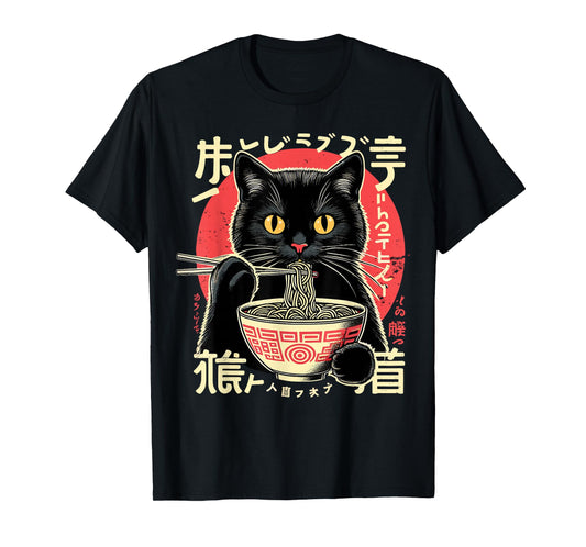 Anime Cat Ramen Japanese Kawaii Cats T-Shirt