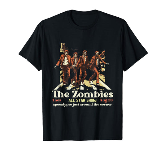 Retro The Zombies Band Concert Poster Abbey Road Show T-Shirt