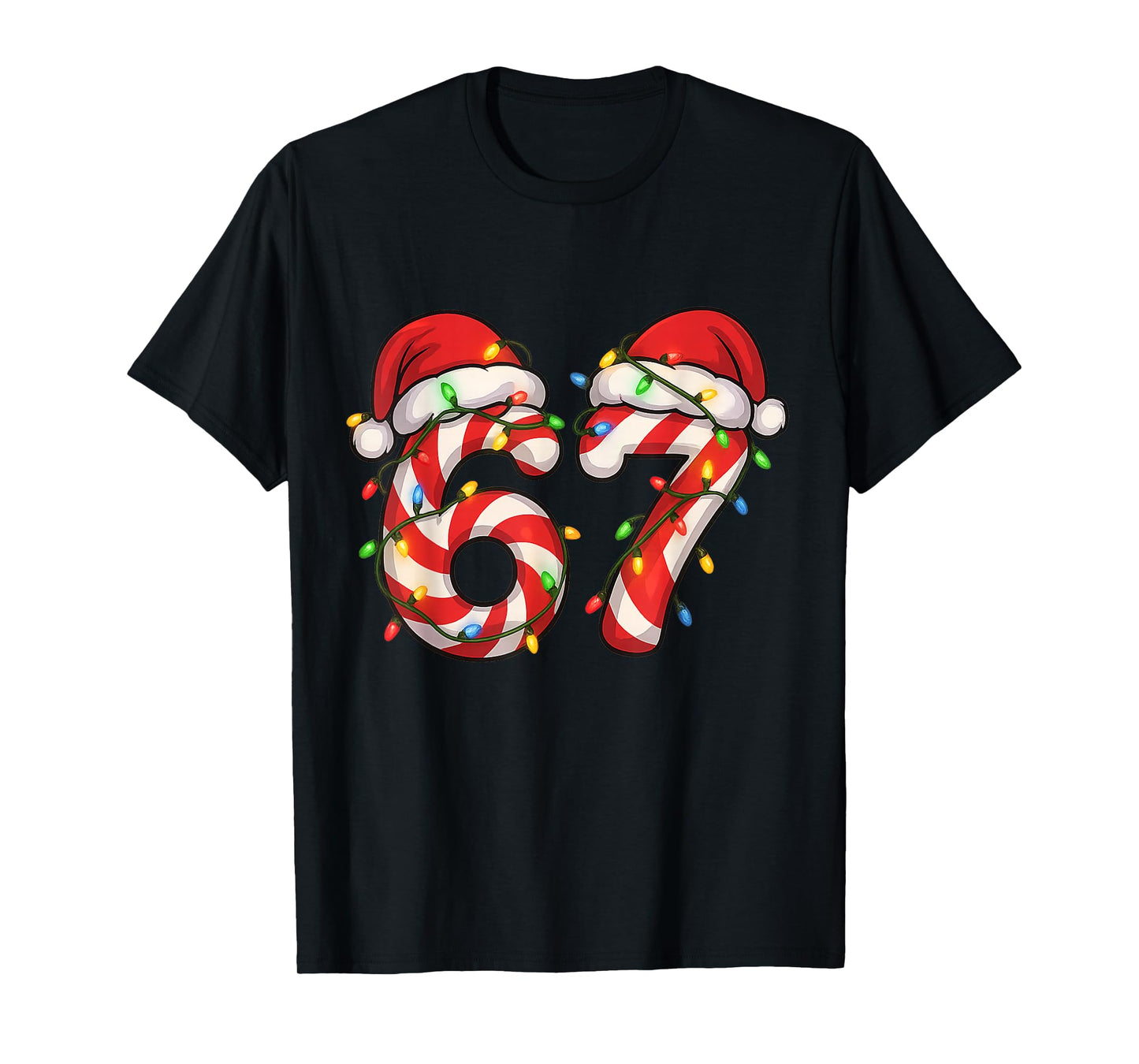 Christmas Candy Cane Santa Xmas 67 Candy Youth Women Men T-Shirt