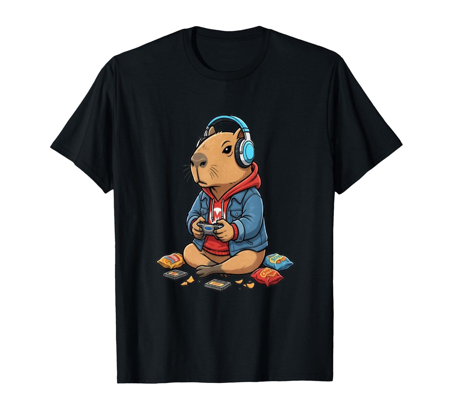 Funny Video Games Capybara Shirt Kids Boys Gamer T-Shirt
