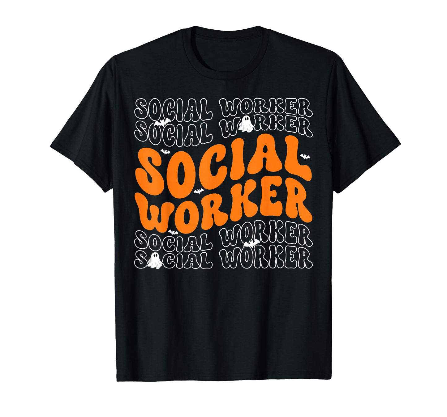Spooky Social Worker Ghost Halloween Costume Men Women T-Shirt