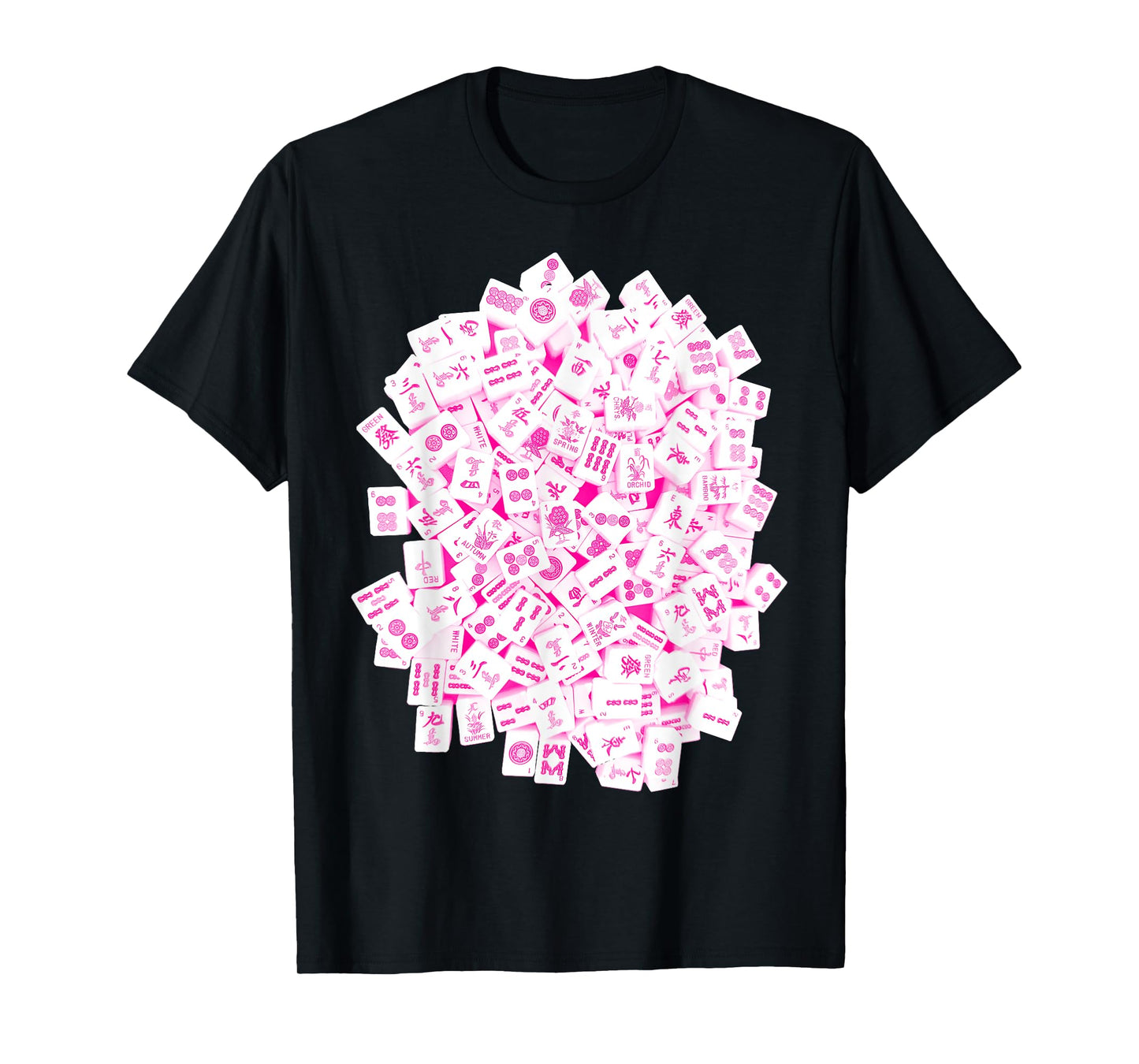 Hot Pink Mah Jong Tiles, Mah Jongg, Mahjong Game Tiles T-Shirt