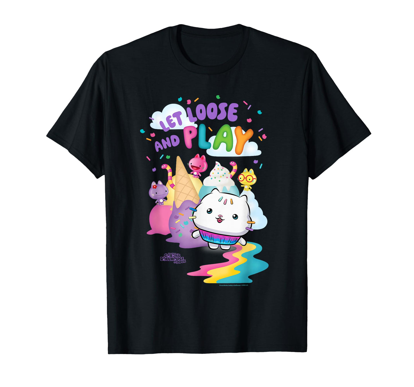 DreamWorks Gabby's Dollhouse The Movie Let Loose and Play T-Shirt