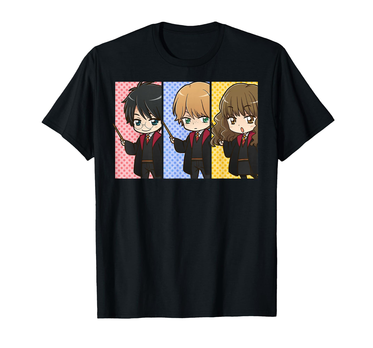Harry Potter Anime Modern T-Shirt - Black, Small, Unisex-Adults, Unisex, Short Sleeve, Classic Fit, Cotton 100%