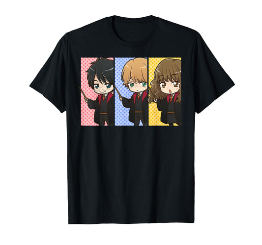Harry Potter Anime Modern T-Shirt - Black, Small, Unisex-Adults, Unisex, Short Sleeve, Classic Fit, Cotton 100%