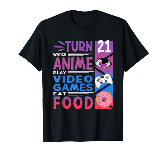 21st Birthday I Manga I Gamer I 90s Kawaii Donuts Anime T-Shirt
