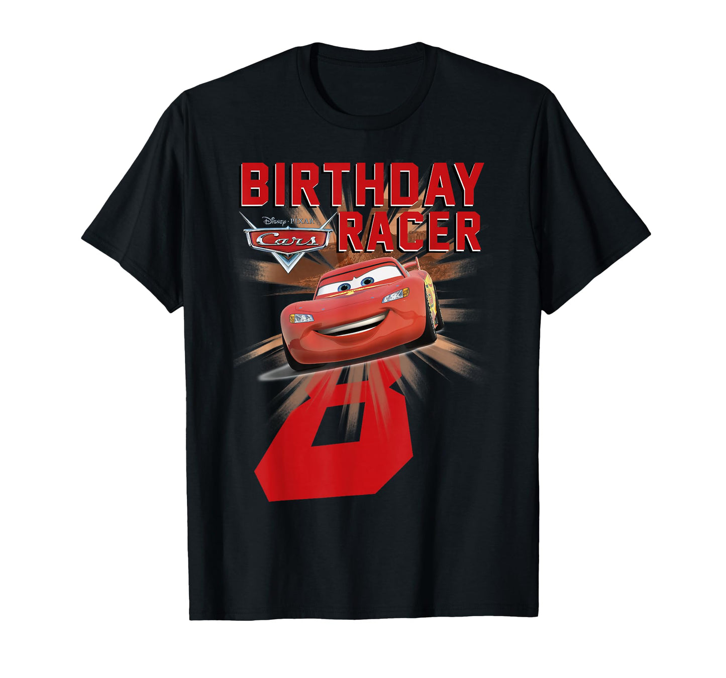 Disney Pixar Cars 8th Birthday Racer McQueen Graphic T-Shirt T-Shirt