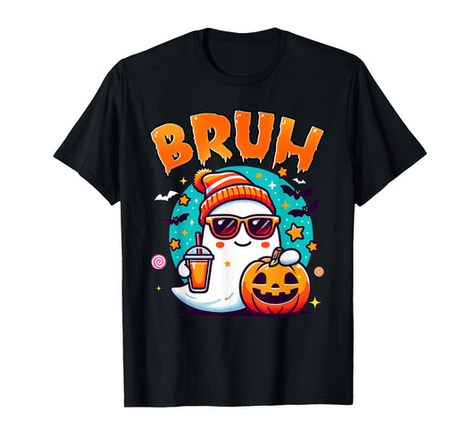 Bruh Ghost Halloween Cute Ghost Trick Or Treat Candy Kids T-Shirt