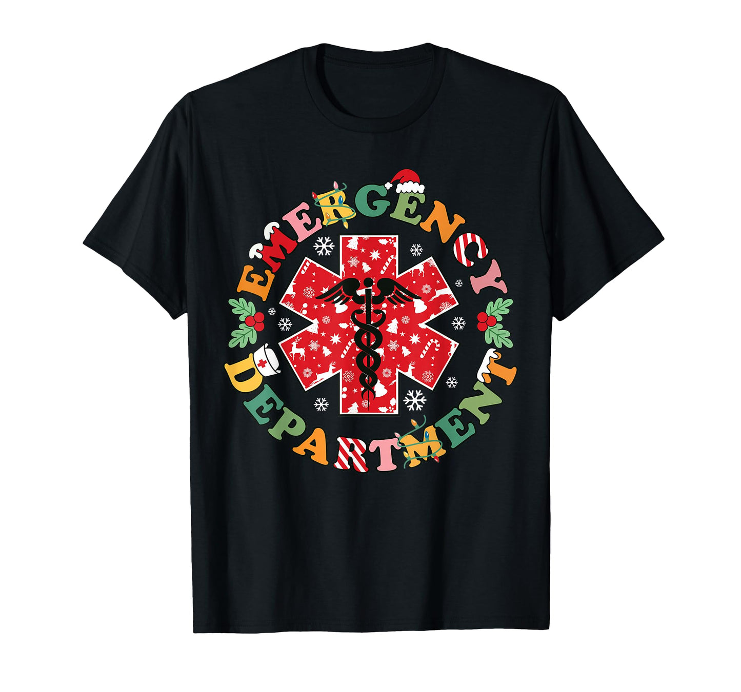 Cute Emergency Department Christmas ER Nurse Santa T-Shirt