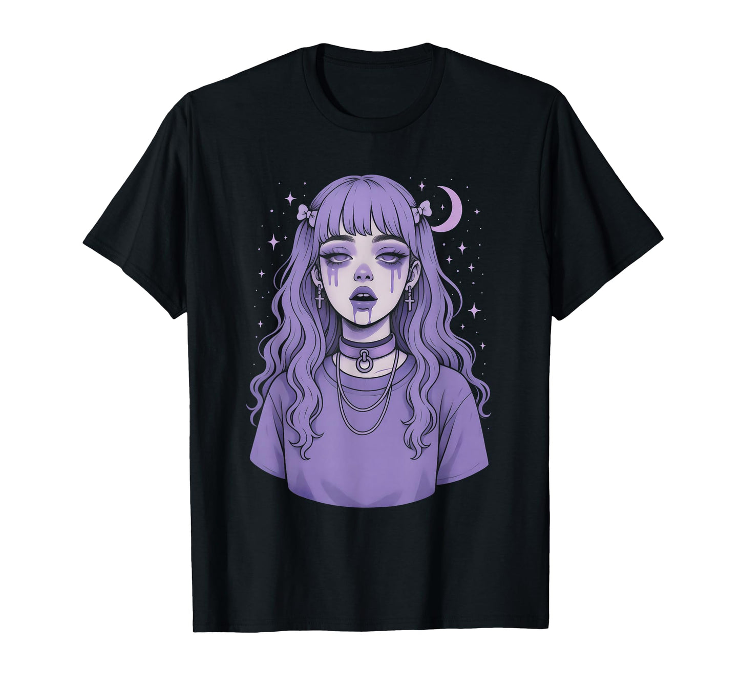 Sad Pastel Goth Anime Girl Crying T-Shirt