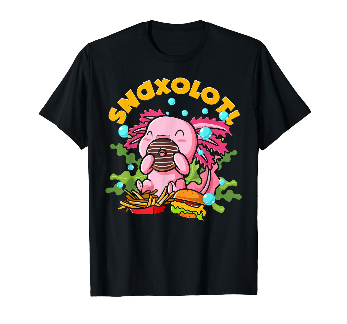 Axolotl Cookie Food Snaxolotl Snackalotl Kawaii Anime Lizard T-Shirt