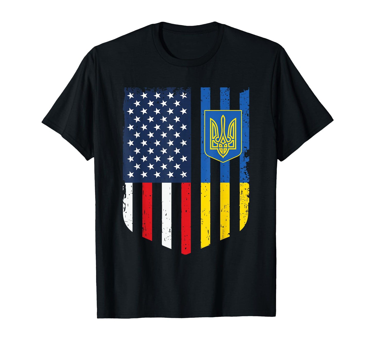 Ukrainian American USA Flag Patriot America Ukraine Roots T-Shirt