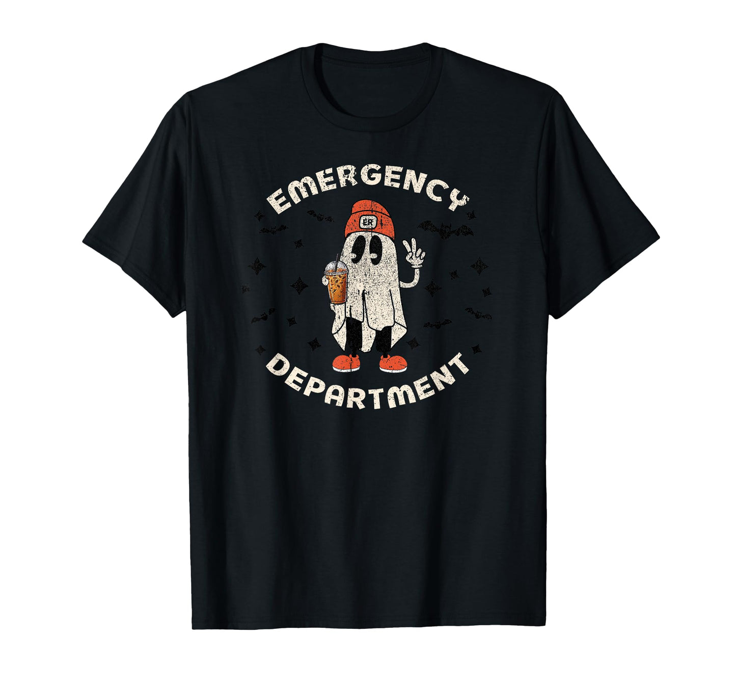 Halloween Emergency Department Ghost ER Nurse Tech ED Nurse T-Shirt