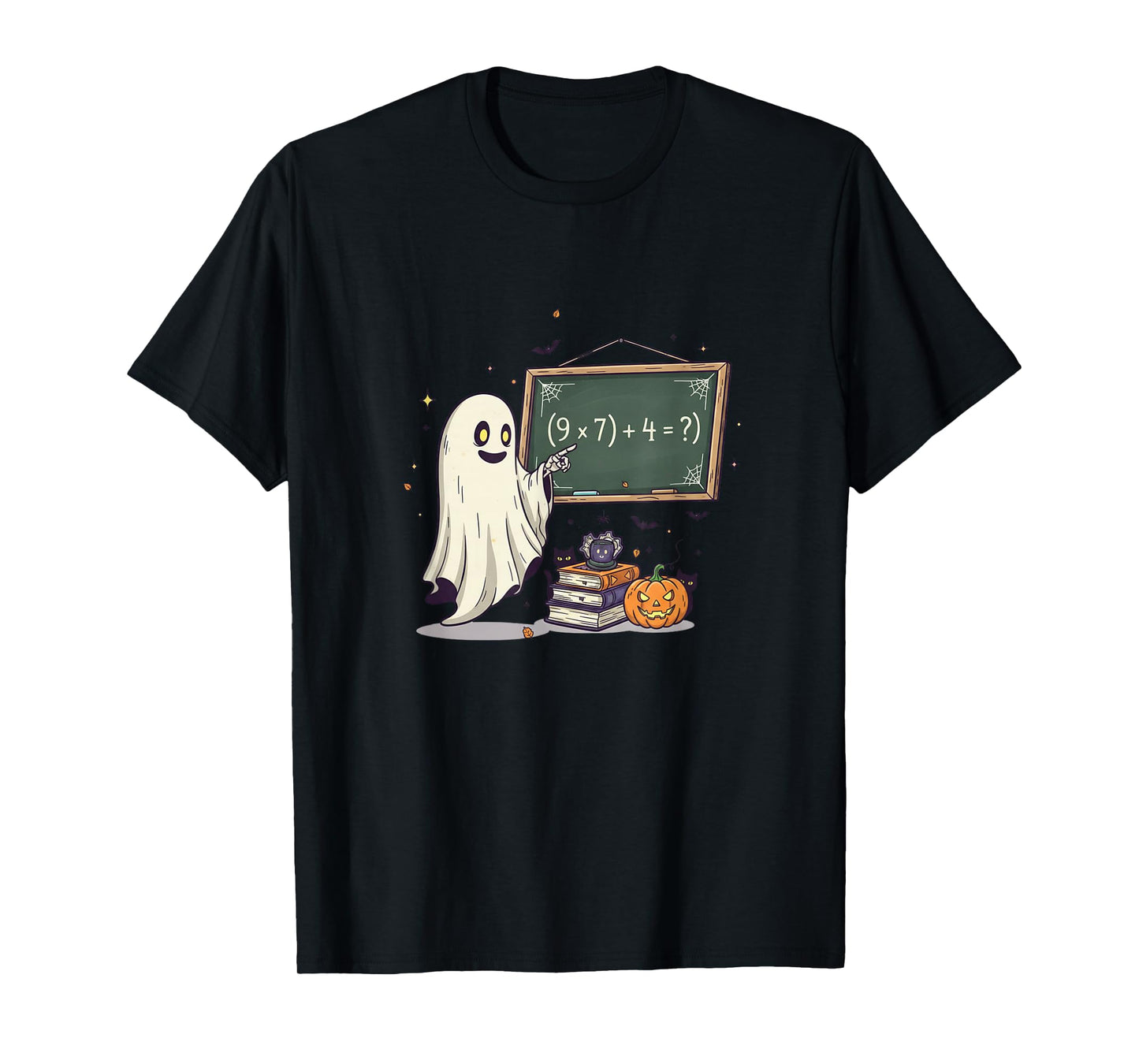 67 Teacher Halloween Ghost Six Seven Meme Math Joke T-Shirt