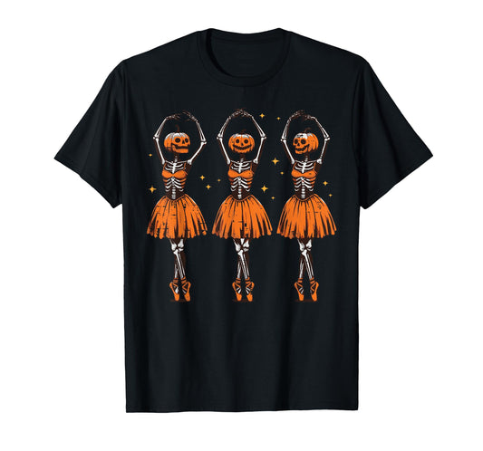 Halloween Ballerina Pumpkins Ballet Costume Girls Kids Women T-Shirt