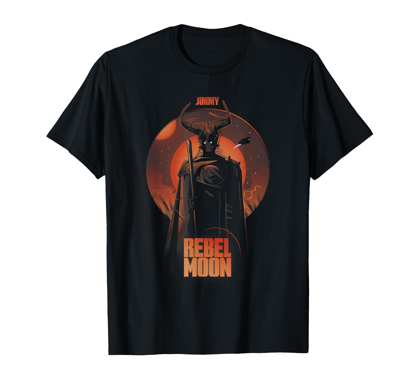 Rebel Moon Red Galactic Jimmy Celestial Silhouette Poster T-Shirt