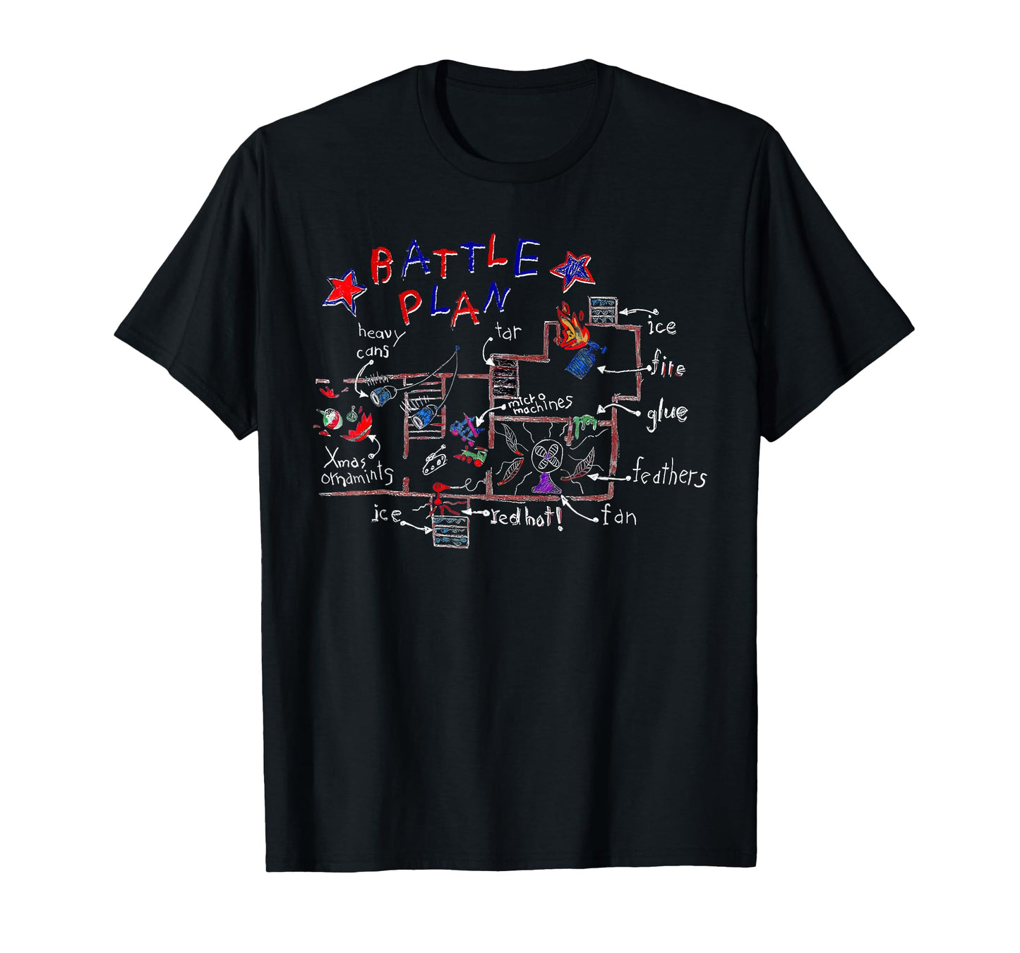 Funny Battle Plan Christmas Home Kids Hand Dawn Alone Xmas T-Shirt