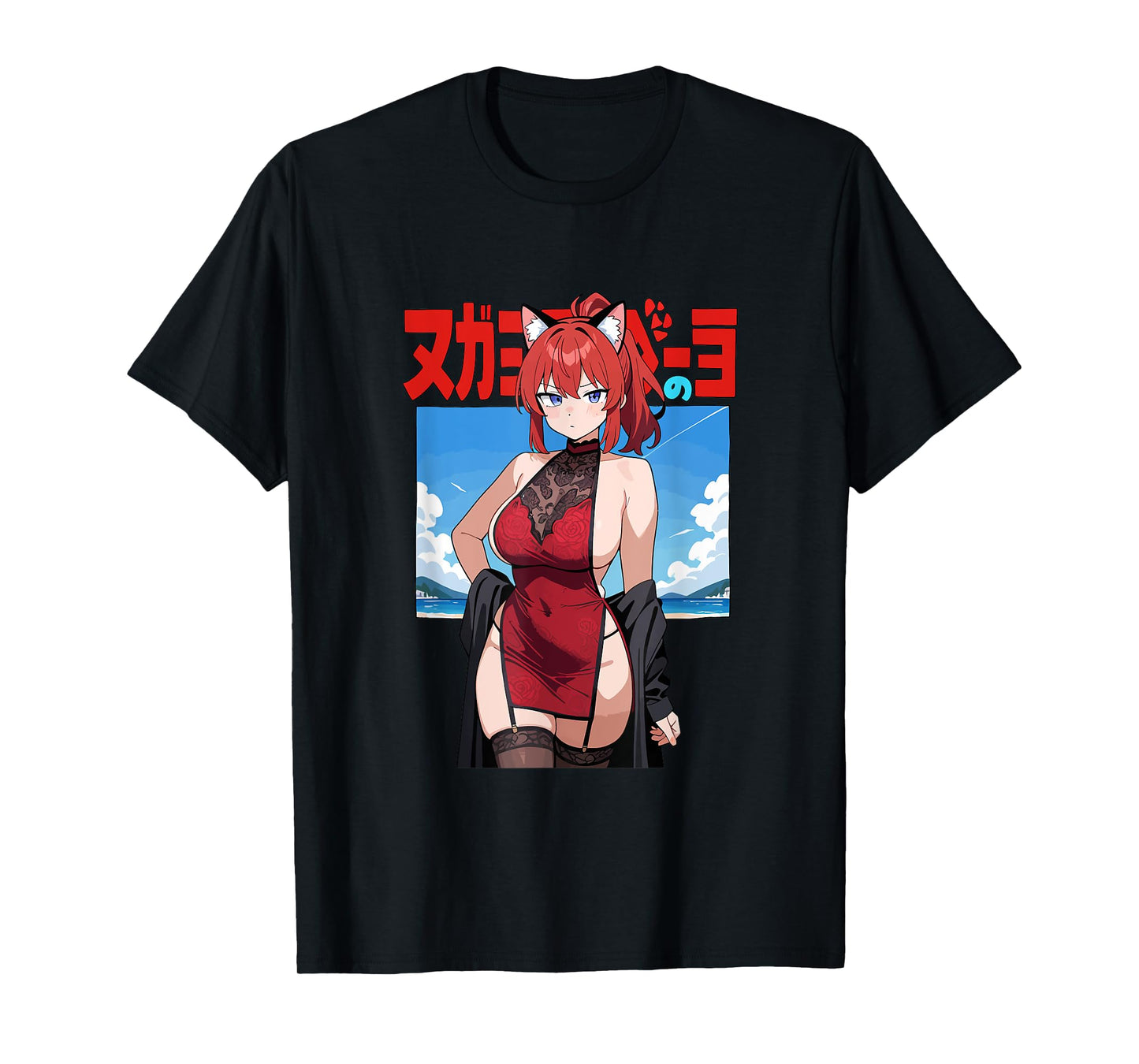 Waifu Sexy Anime Girl Hot Neko Cat Girl Japanese Style T-Shirt
