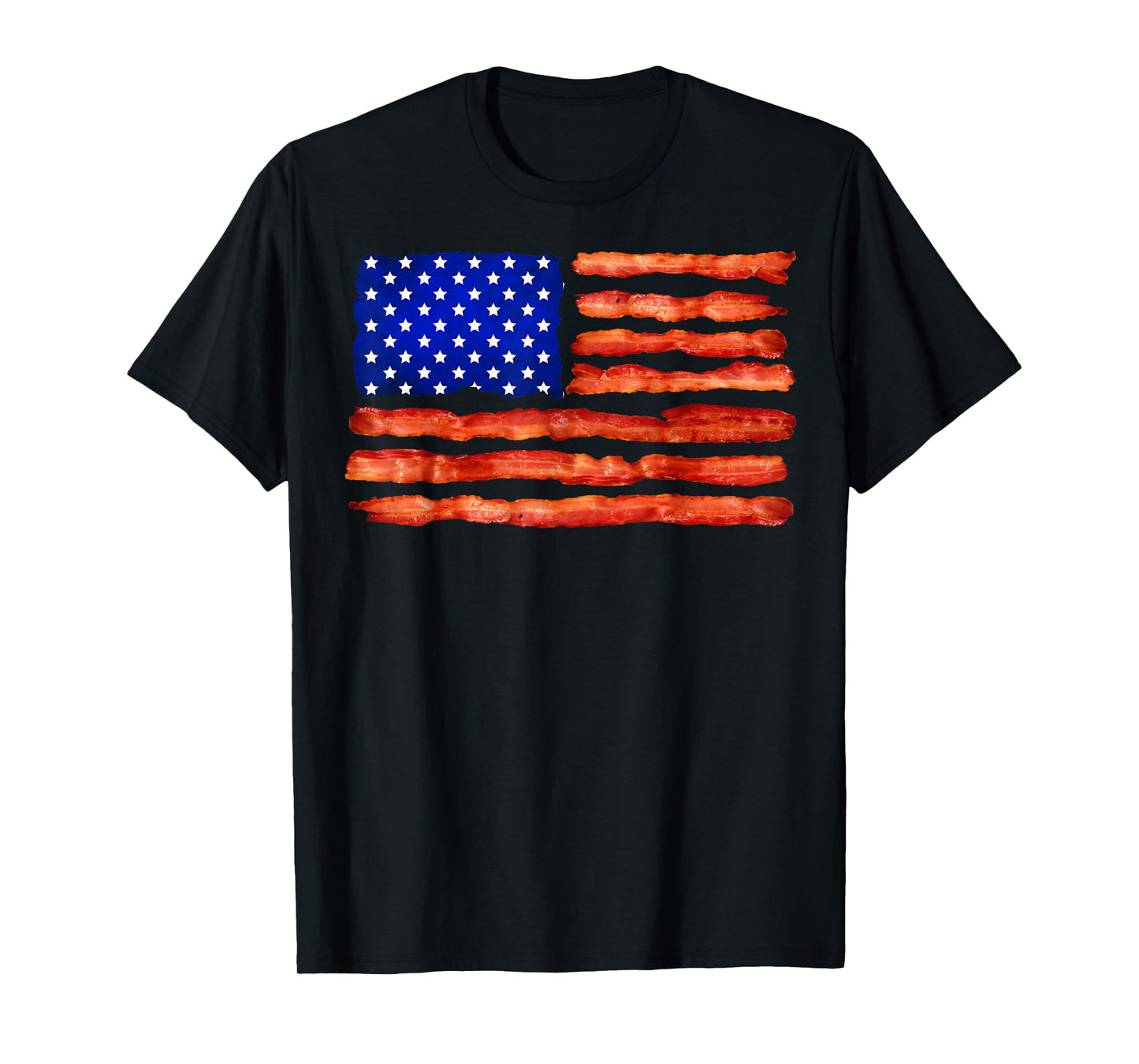 Cool USA Bacon Flag | Funny Foodie Patriot Meat Eater Gift T-Shirt