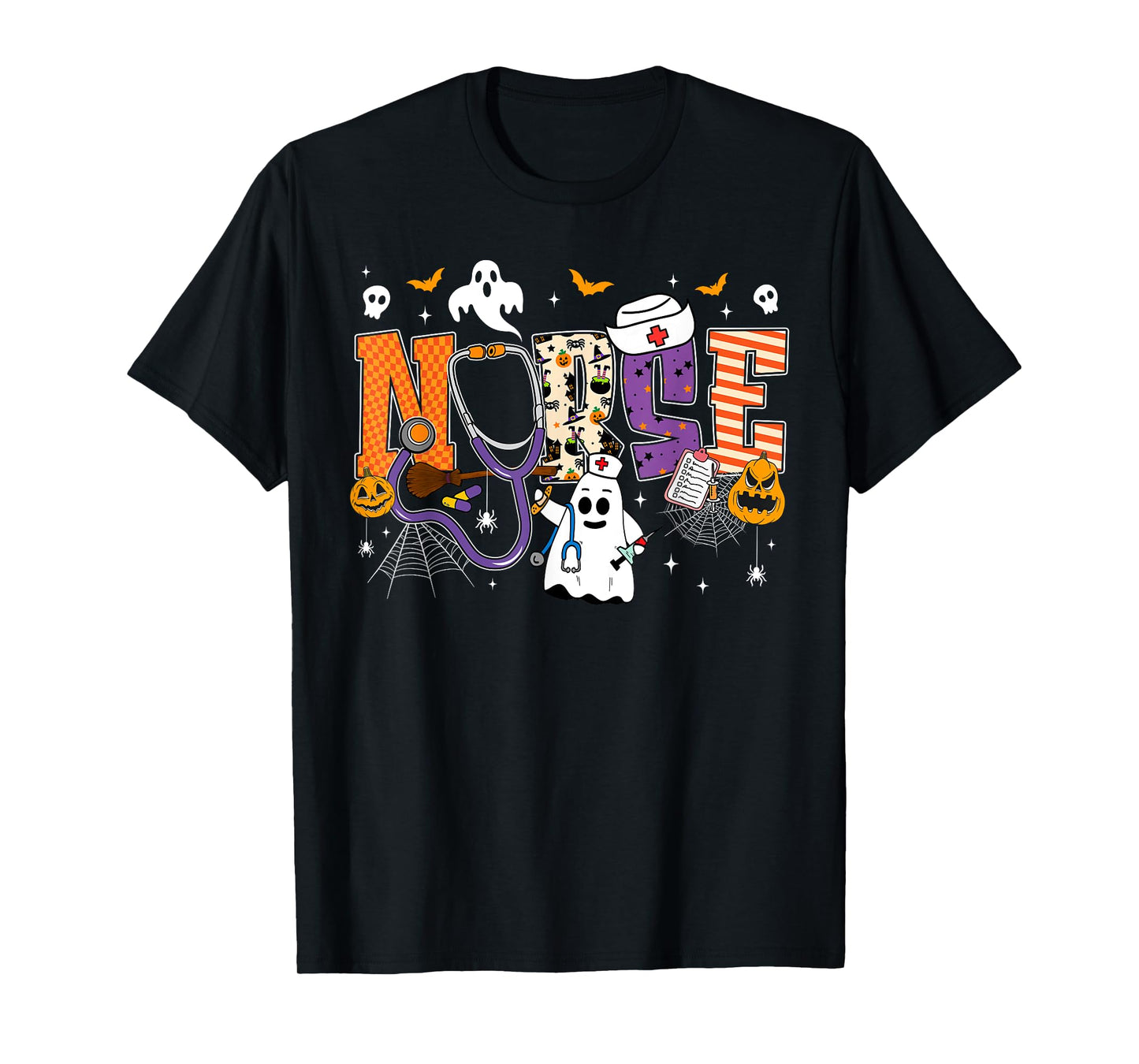 Nurse Halloween Ghost Crew Funny Scrub ER RN Nursing Student T-Shirt