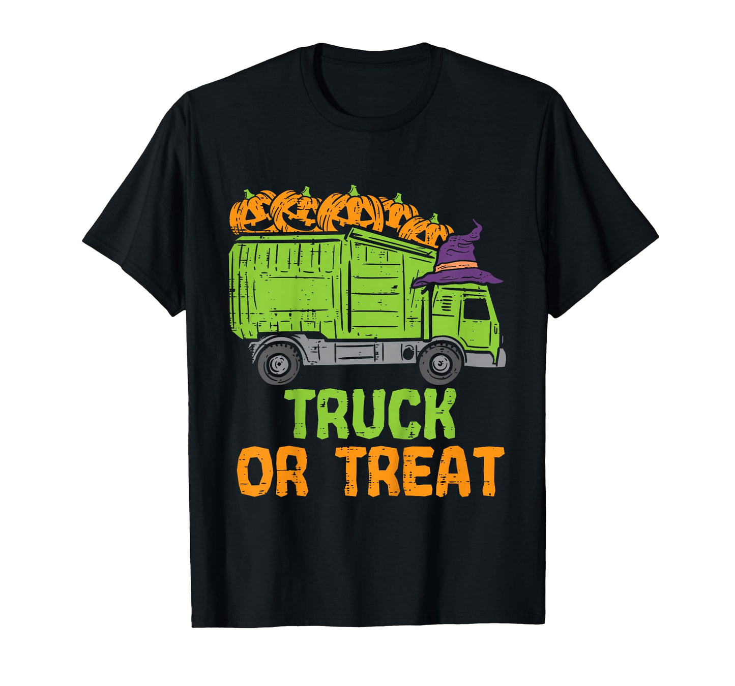 Kids Garbage Truck Pumpkins Toddler Baby Boys Halloween Kids T-Shirt
