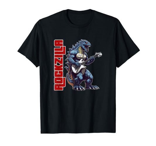 Rockzilla - Fierce Kaiju Monster From Japan Playing Guitar T-Shirt