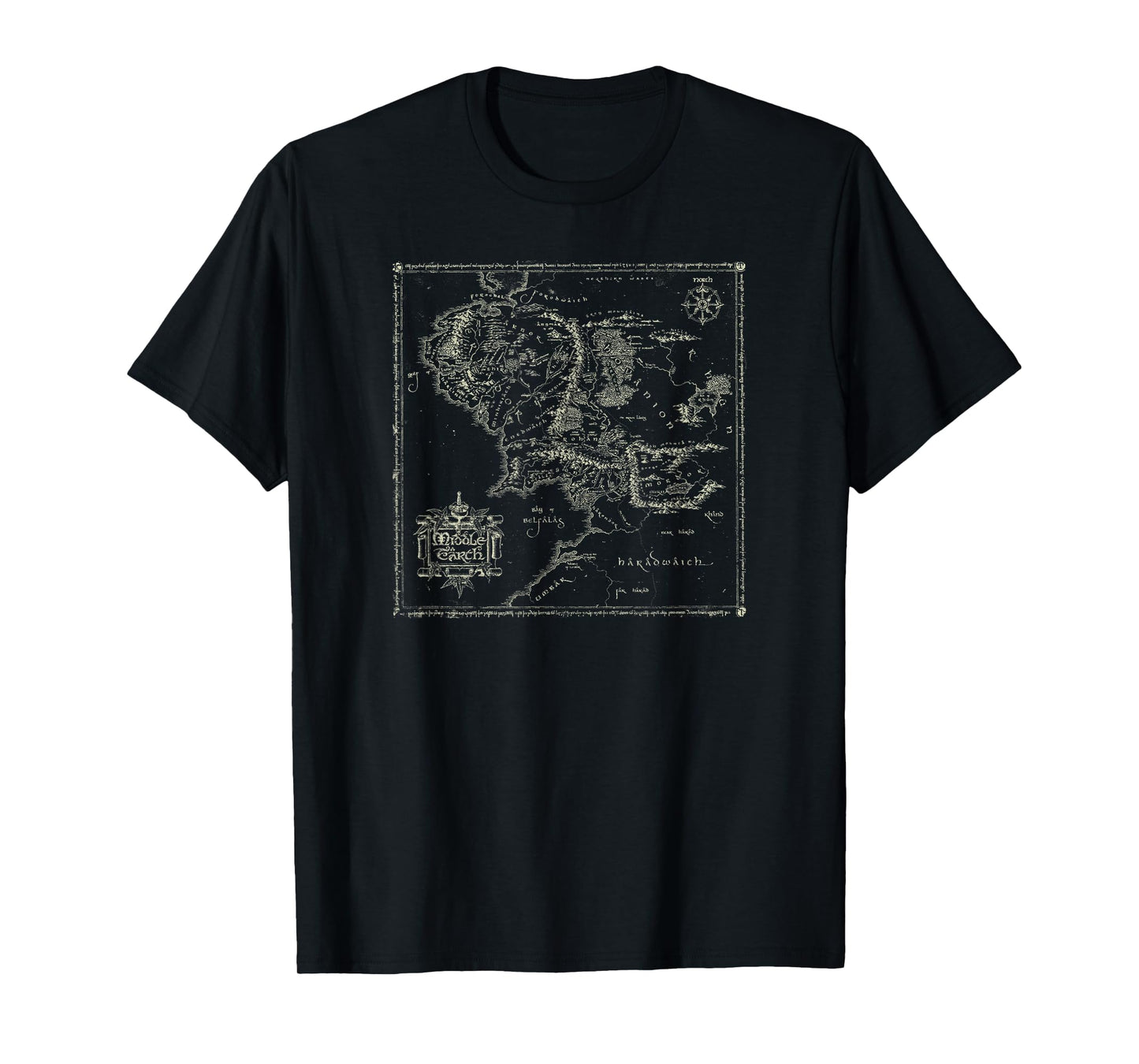 Lord of The Rings Map of Middle Earth T-Shirt