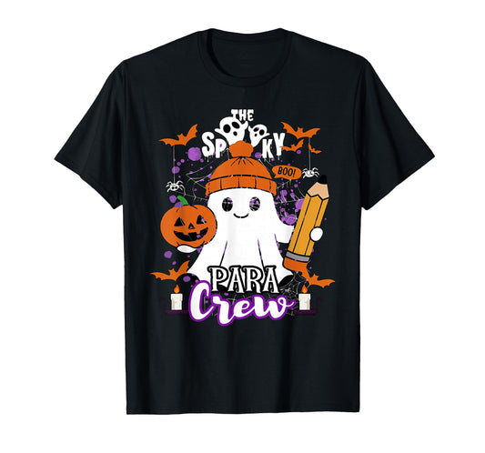 Spooky para Crew Ghost Halloween Paraprofessional Teacher T-Shirt