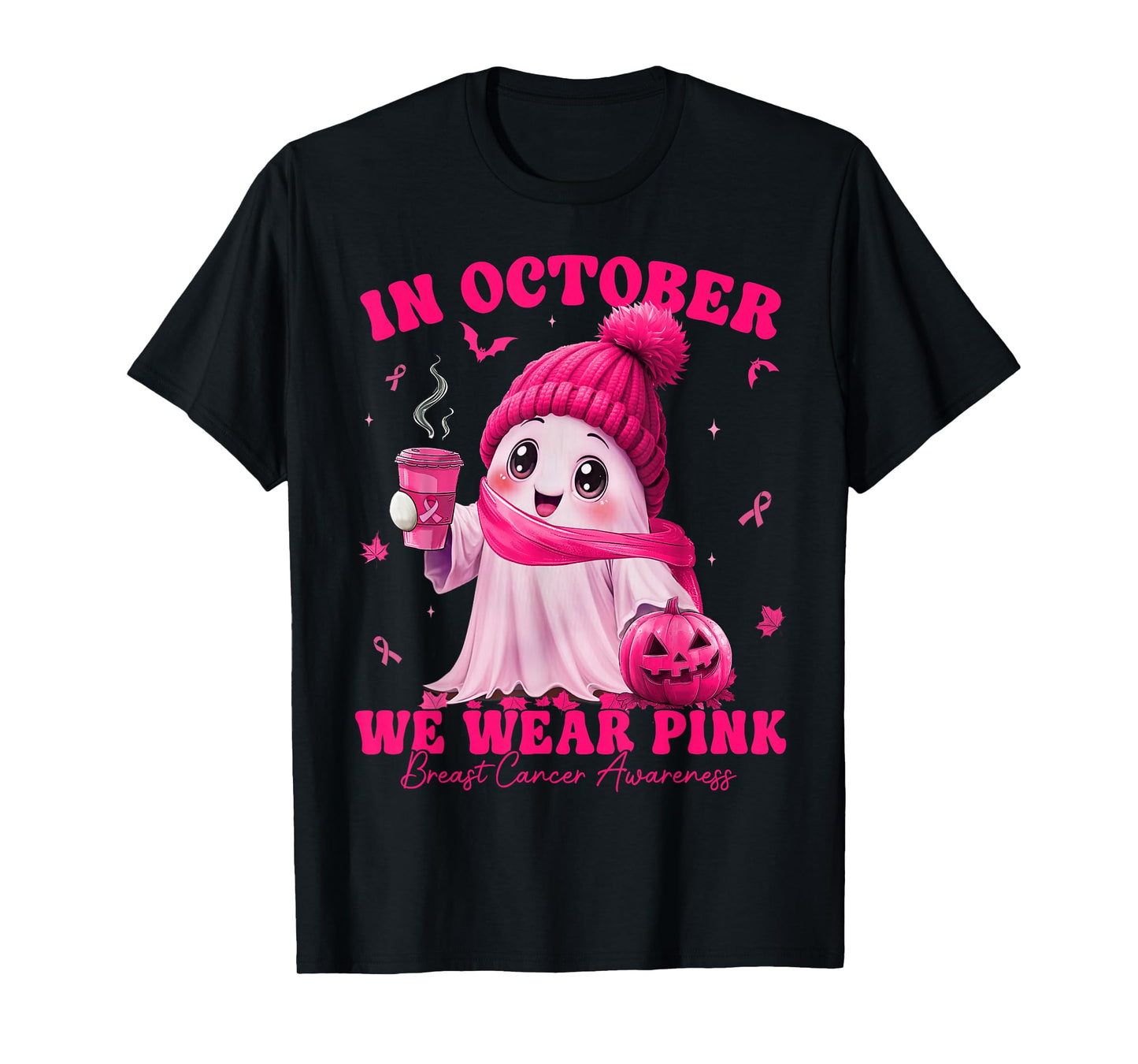 Breast Cancer Awareness Halloween in October We Wear Pink T-Shirt