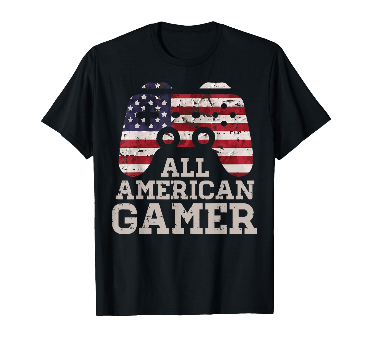 4th July All American Gamer Patriot Men Boys Kids Teen Youth T-Shirt