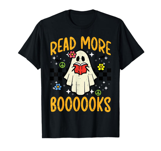 Halloween Read More Books Retro Costume Teacher Women Girls T-Shirt