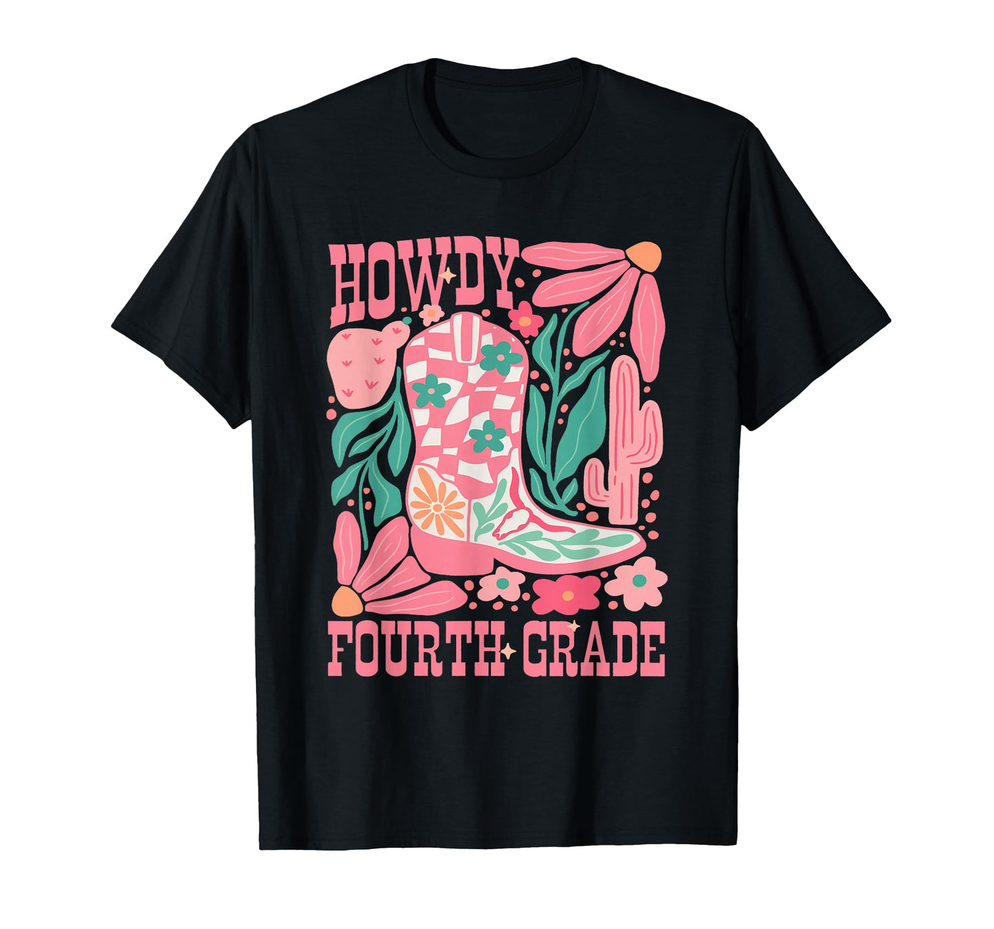 Howdy Fourth Grade Western 4th Grade Teacher Cowboy Cowgirl T-Shirt