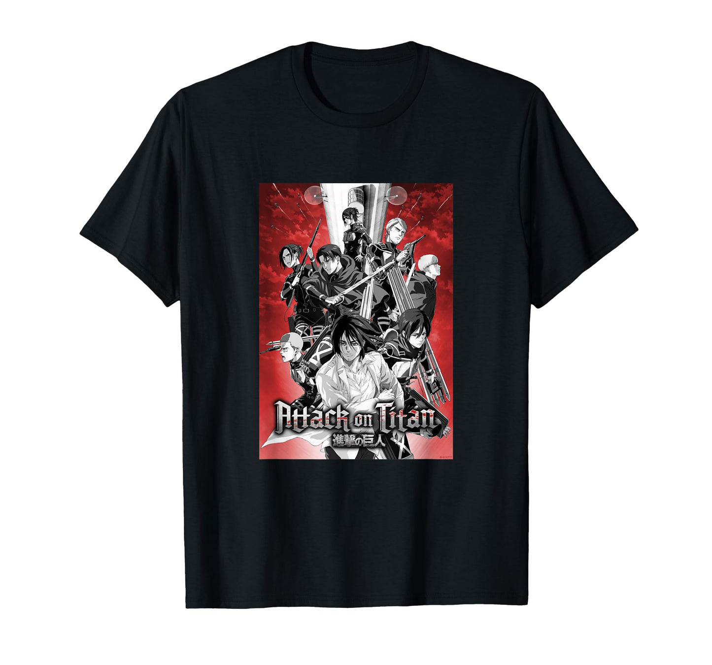 Attack on Titan Season 4 Red Sky Group Poster AOT Anime T-Shirt