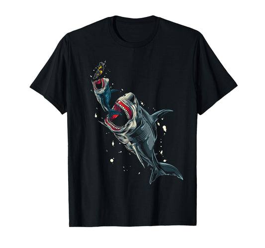 Ocean Sea Monster Hunting Megalodon Scuba Diver Gift Shark T-Shirt