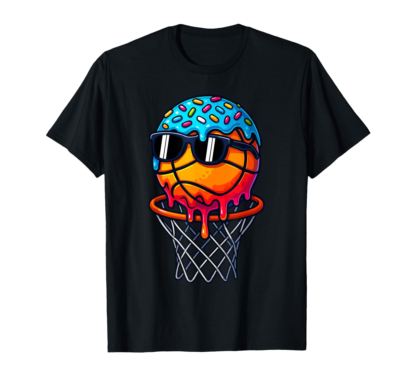 Ice Cream Basketball Drip Boys Girls Kids Basketball Player T-Shirt