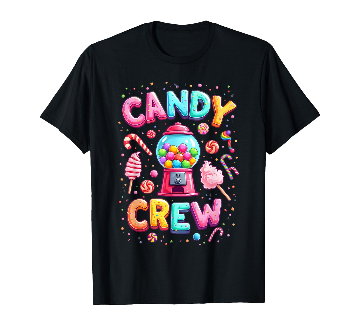 Funny Candy crew Women & Teens Retro Colorful Candy Squad T-Shirt