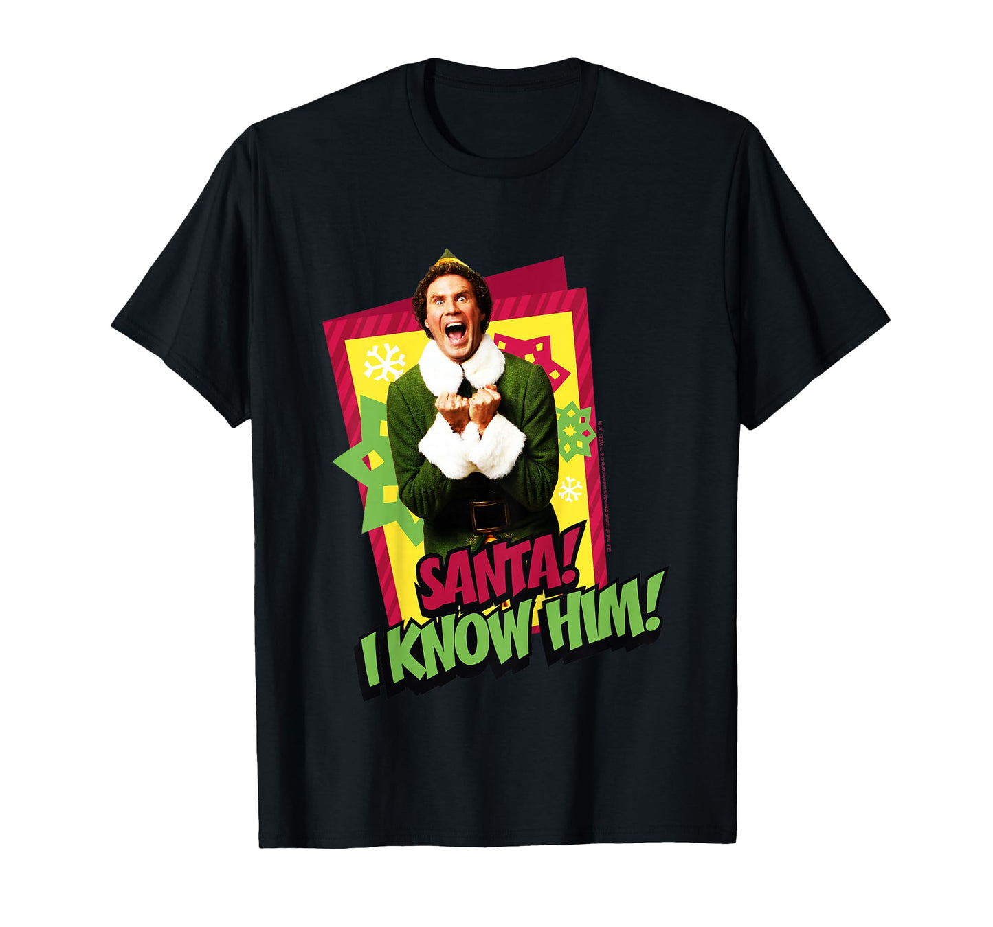 Kids Elf Buddy I Know Santa Bold Text Poster T-Shirt