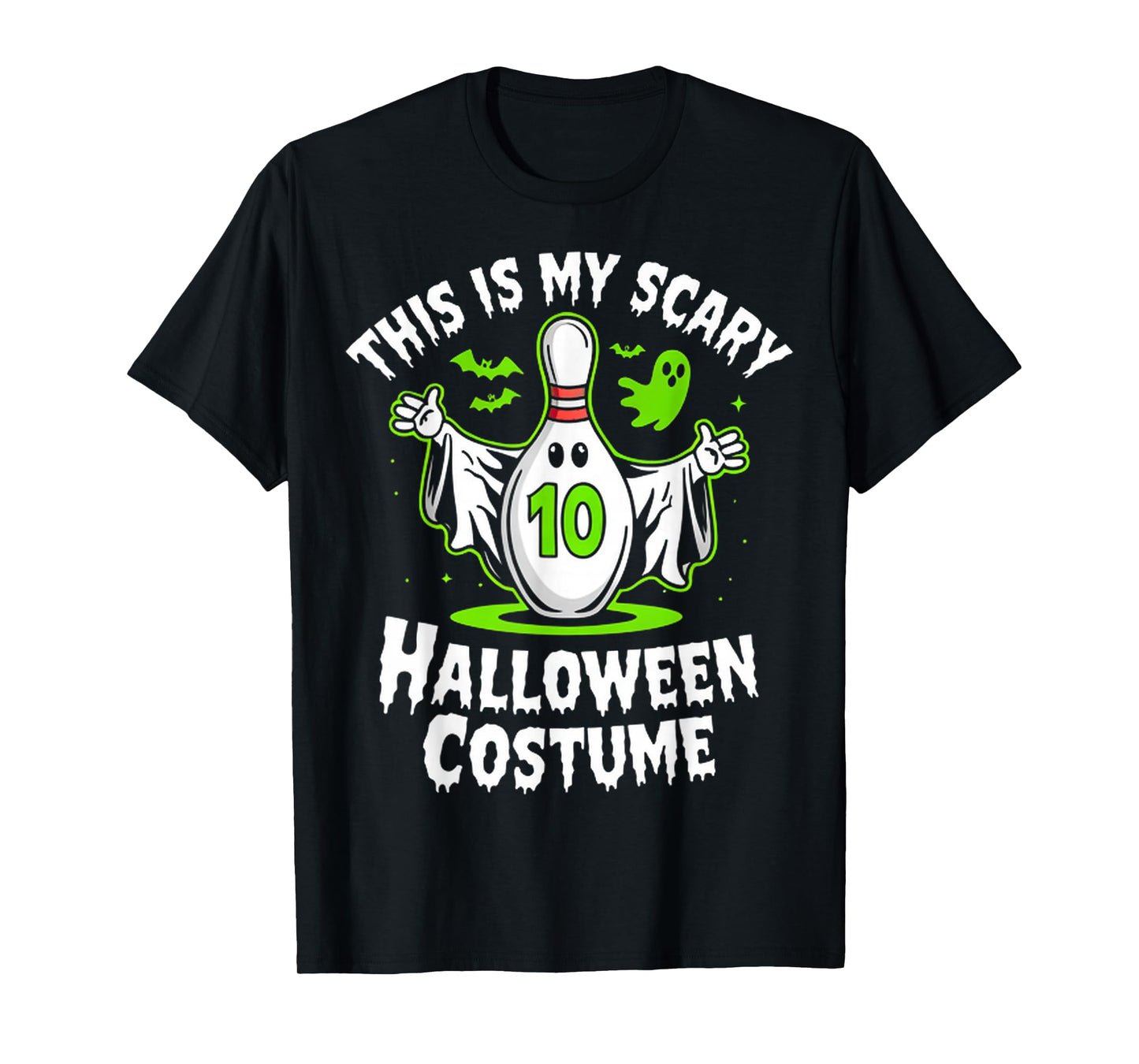 Funny Ghost Bowling League Team Halloween Humor Design T-Shirt