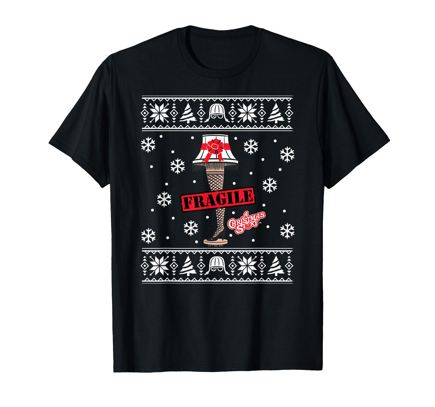 A Christmas Story - Fragile Leg Lamp Sweater Pattern T-Shirt