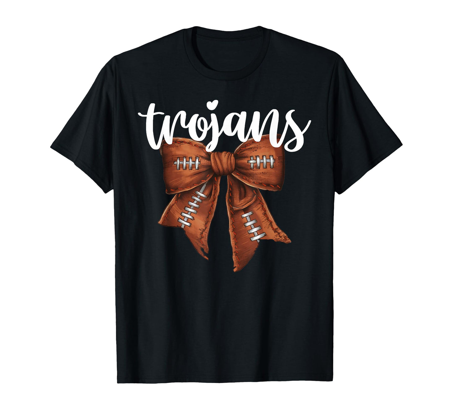 Trojans Football Bow School Spirit Team Mascot Game Night T-Shirt