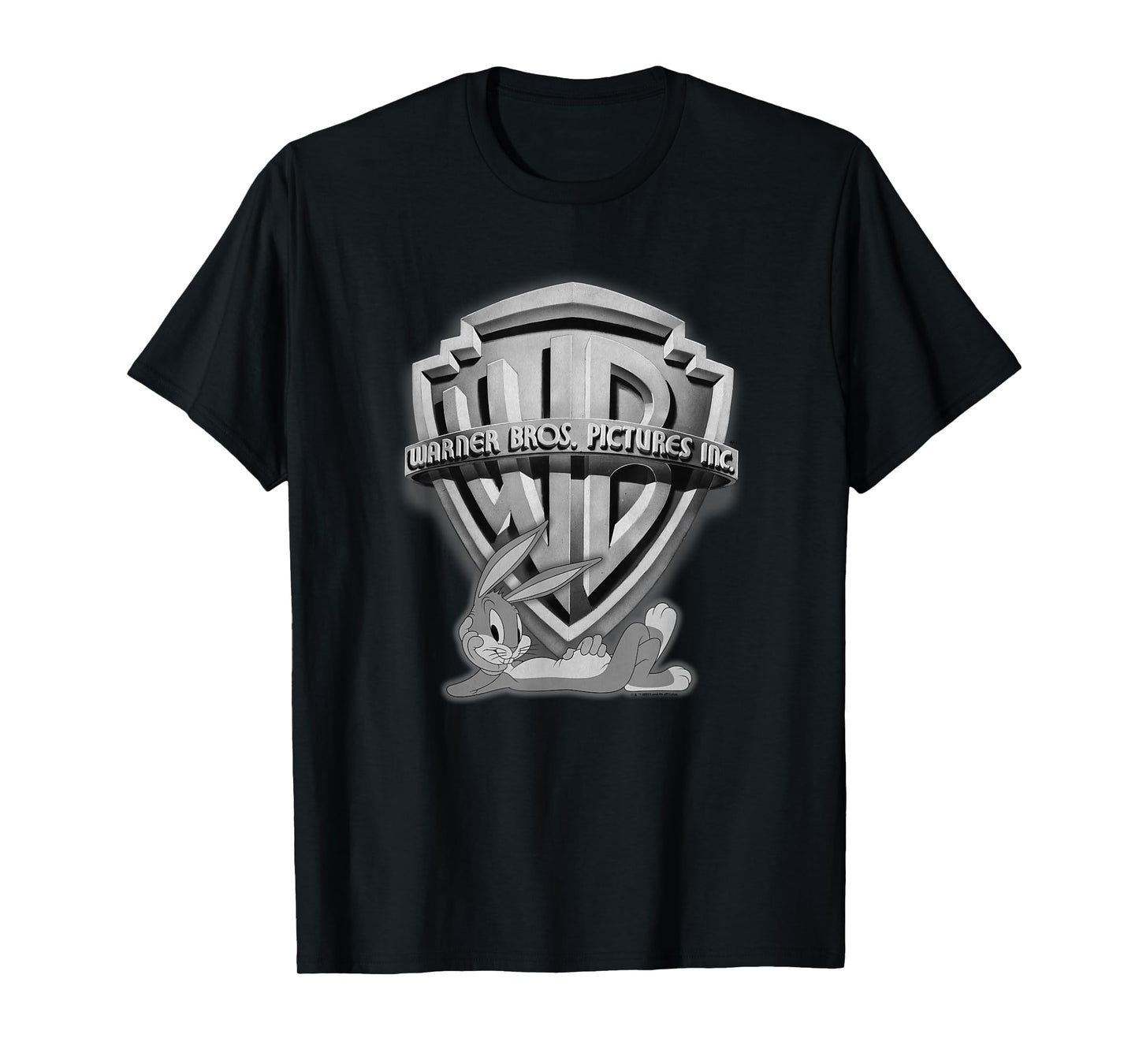 WB100 Looney Tunes Bugs Bunny Silver Warner Brothers Logo T-Shirt
