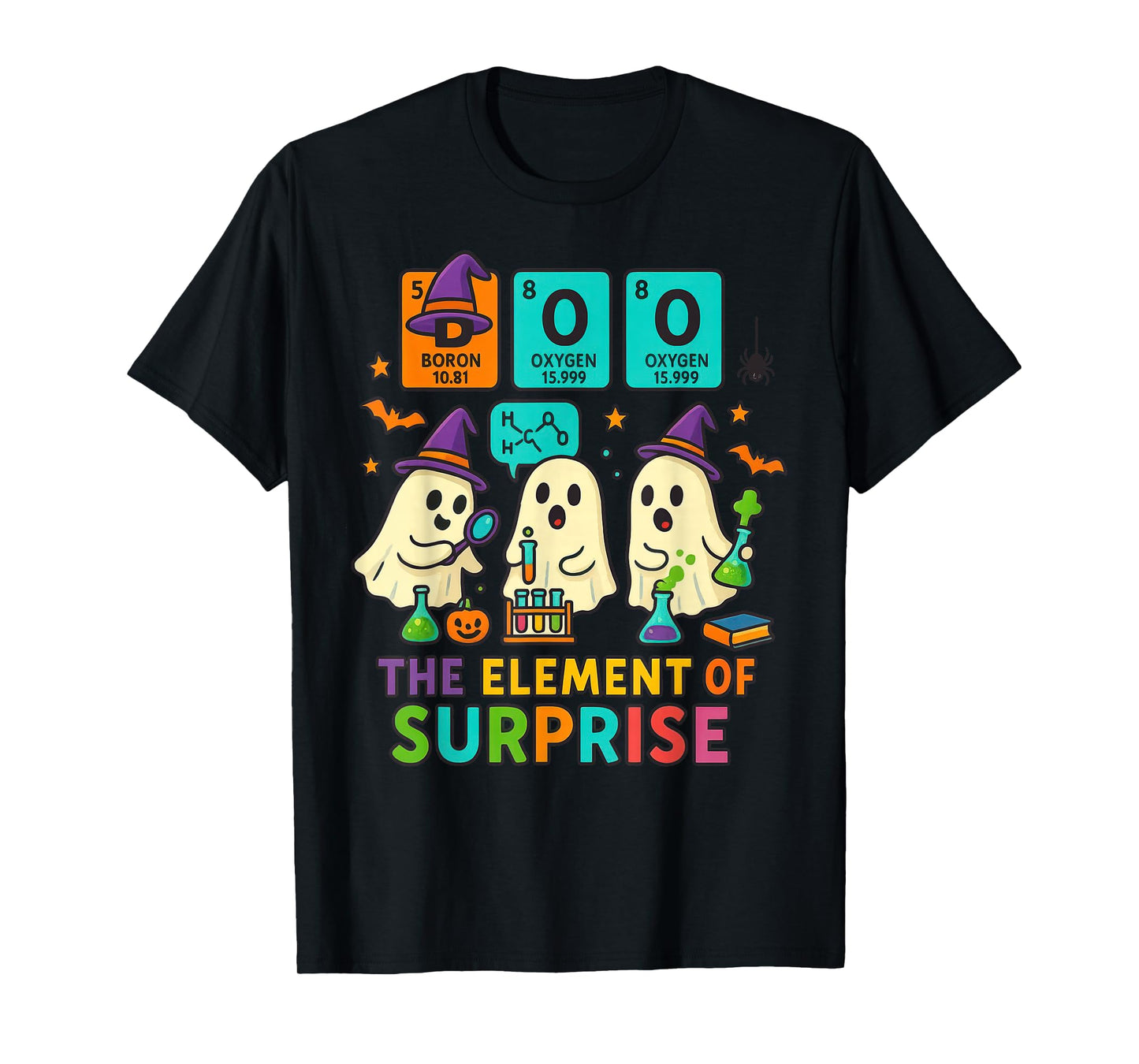 Chemistry Boo The Element of Surprise Cute Chemist Halloween T-Shirt