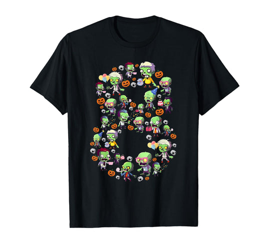 Halloween 8 Years Old Boy It's My 8th Birthday Zombie Lover T-Shirt