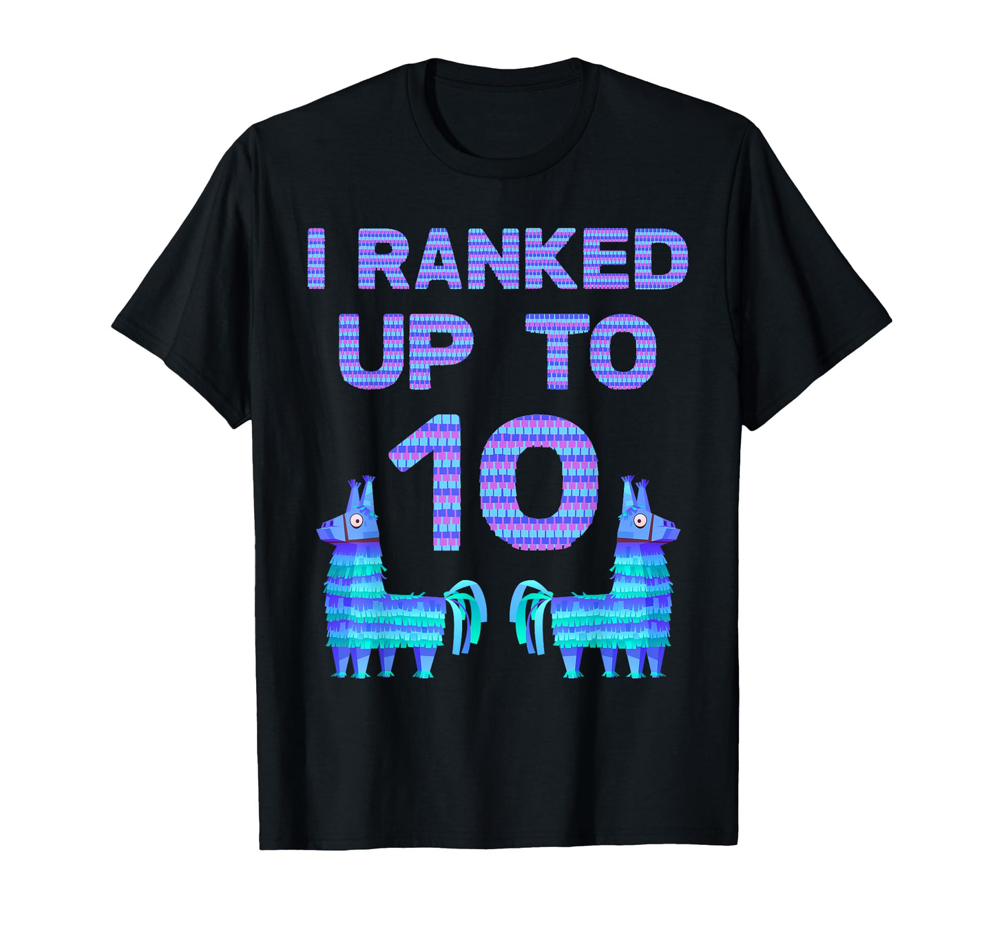 Piñata Birthday -Video Game Llama 10 Year Old Birthday Shirt T-Shirt