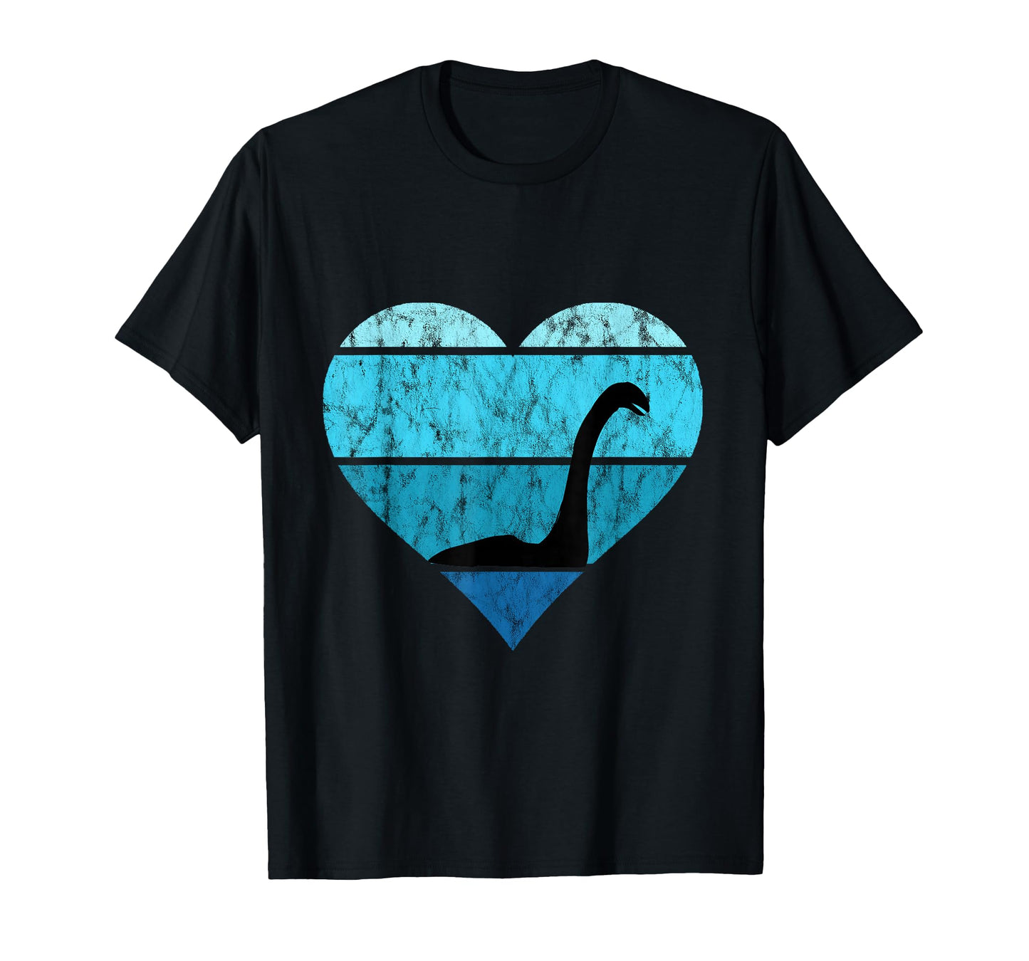 Nessie Heart Retro Vintage Ocean Lake Monster Loch Ness T-Shirt