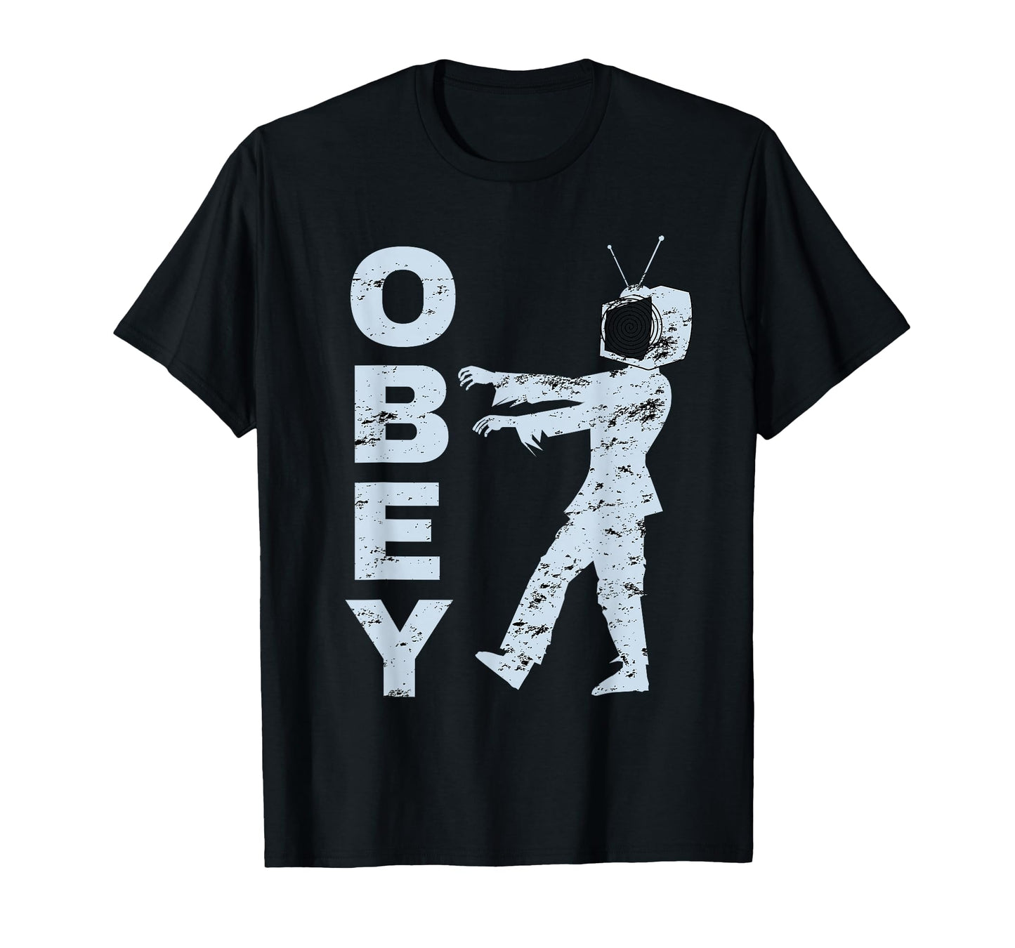 Obey TV Zombie Media Brainwashing Television T-Shirt