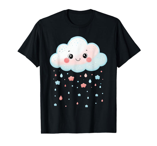 Cloud Raindrops Water White Cute Kawaii Funny Cloud T-Shirt